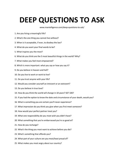 77 Deep Questions to Ask